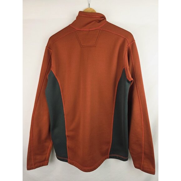 Eddie Bauer Sport Men's Sweatshirt Size Large Orange 1/4 Zip Long Sleeve Fleece - Picture 12 of 13